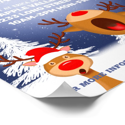 Weihnachtslieder Party laden ein Poster (Ecke)