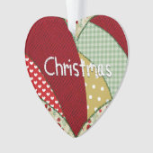 Weihnachtslieder Patchwork Patterns Herz Ornament (Vorderseite)