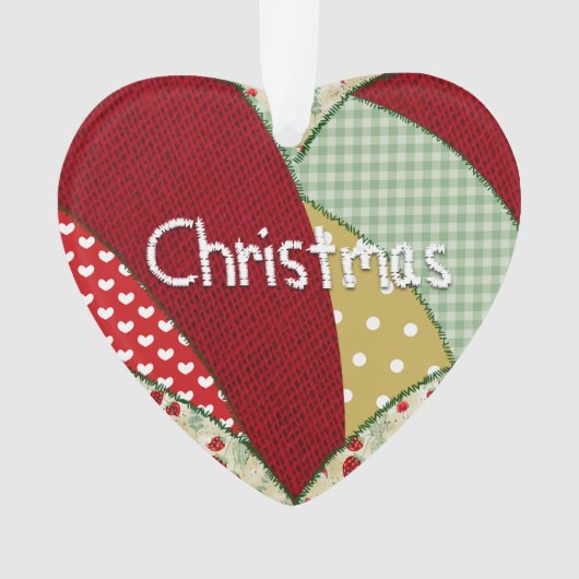 Weihnachtslieder Patchwork Patterns Herz Ornament (Vorderseite)