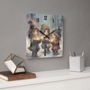 Weihnachtslieder Quadratische Wanduhr