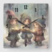 Weihnachtslieder Quadratische Wanduhr (Vorderseite)