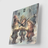Weihnachtslieder Quadratische Wanduhr (Winkel)