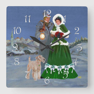 Weihnachtslieder Quadratische Wanduhr
