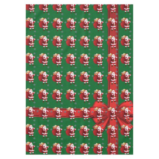 Weihnachtslieder, Red Bow Santa Claus Tischdecke (Vorderseite)