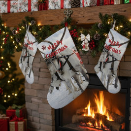 Weihnachtslieder Rentier & Husky Schlittenhunde in Großer Weihnachtsstrumpf