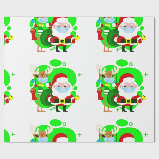 Weihnachtslieder Rentiere Geschenkpapier (Flach)