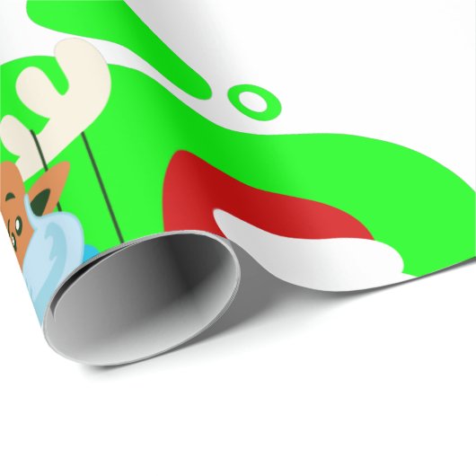 Weihnachtslieder Rentiere Geschenkpapier (Rolleneckpunkt)