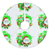 Weihnachtslieder Rentiere Polyester Weihnachtsbaumdecke (Vorderseite)