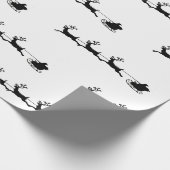 Weihnachtslieder Rentiere Weihnachten Schwarz-weiß Geschenkpapier (Ecke)