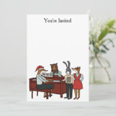 Weihnachtslieder rund um die Piano-Einladung Einladung (Stehend Vorderseite)
