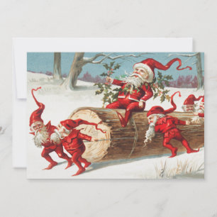 Weihnachtslieder rutschen auf einem log Holiday Feiertagskarte