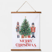 Weihnachtslieder, Schlagzeuger und Baum Wandteppich Mit Holzrahmen (Vorderseite)