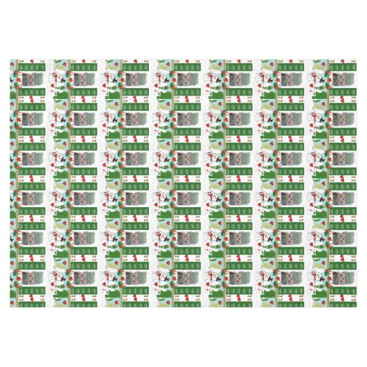 Weihnachtslieder, Schneemann Tischdecke (Vorderseite (Horizontal))