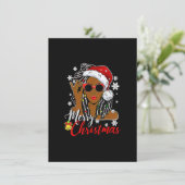Weihnachtslieder Shirt Black African Girl Ameri Einladung (Stehend Vorderseite)