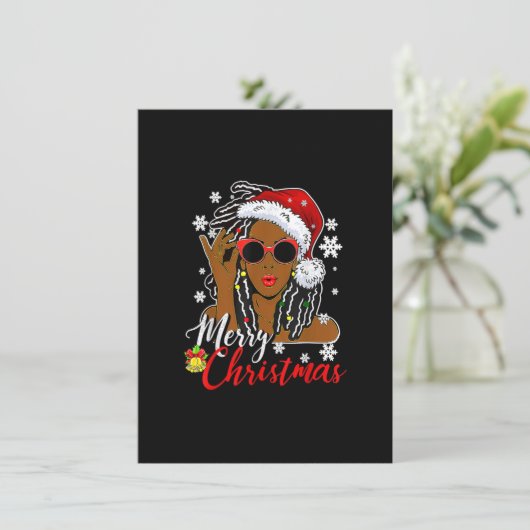 Weihnachtslieder Shirt Black African Girl Ameri Einladung (Stehend Vorderseite)