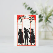 Weihnachtslieder-Silhouette 1920 Feiertagspostkarte (Stehend Vorderseite)