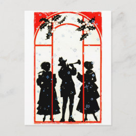 Weihnachtslieder-Silhouette 1920 Feiertagspostkarte