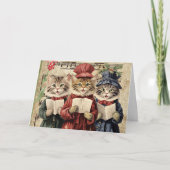 Weihnachtslieder singende Katzen Karte (Vorderseite)