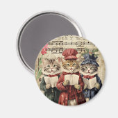 Weihnachtslieder singende Katzen Magnet (Vorderseite/Rückseite)