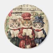 Weihnachtslieder singende Katzen Magnet (Vorne)