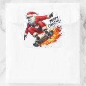 Weihnachtslieder Skate bei Sonnenuntergang Quadratischer Aufkleber (Tasche)