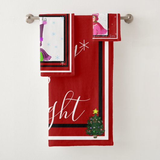 Weihnachtslieder Snowflakes Badhandtuch Set (Insitu)