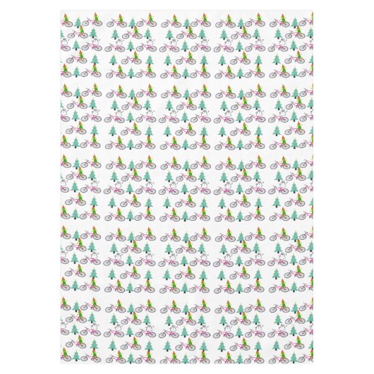 Weihnachtslieder, Snowman Trees Bicycles Tischdecke (Vorderseite)