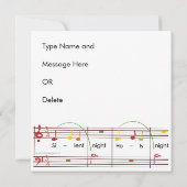 Weihnachtslieder Stille Karte/Einladung Einladung (Rückseite)