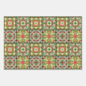 Weihnachtslieder, Streifen und Bäume Trio Geschenkpapier Set (Vorderseite)