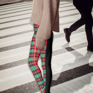 Weihnachtslieder Tartan Black Side Seams Leggings