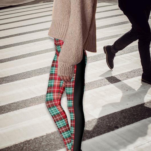 Weihnachtslieder Tartan Black Side Seams Leggings