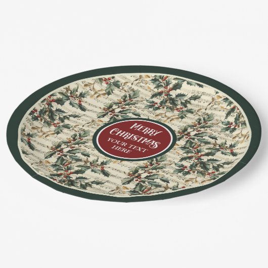 Weihnachtslieder-Teller Pappteller (Schrägansicht)