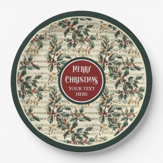 Weihnachtslieder-Teller Pappteller (Vorderseite)