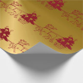 Weihnachtslieder und Bäume drucken Geschenkpapier (Ecke)