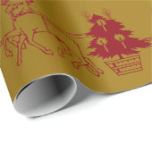 Weihnachtslieder und Bäume drucken Geschenkpapier (Rolleneckpunkt)