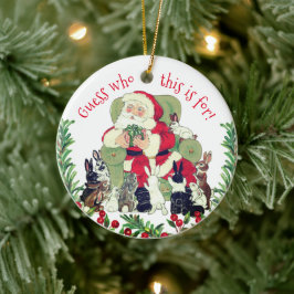 Weihnachtslieder und Bunny Rabbits Custom Christma Keramik Ornament