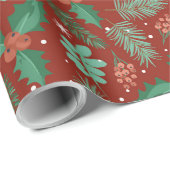 Weihnachtslieder und Kiefernhäute Geschenkpapier (Rolleneckpunkt)