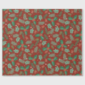 Weihnachtslieder und Kiefernhäute Geschenkpapier (Flach)