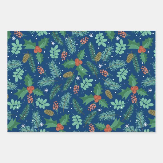 Weihnachtslieder und Kiefernhäute Geschenkpapier Set (Vorderseite 3)