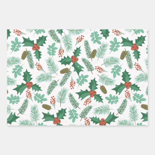 Weihnachtslieder und Kiefernhäute Geschenkpapier Set (Vorderseite 2)