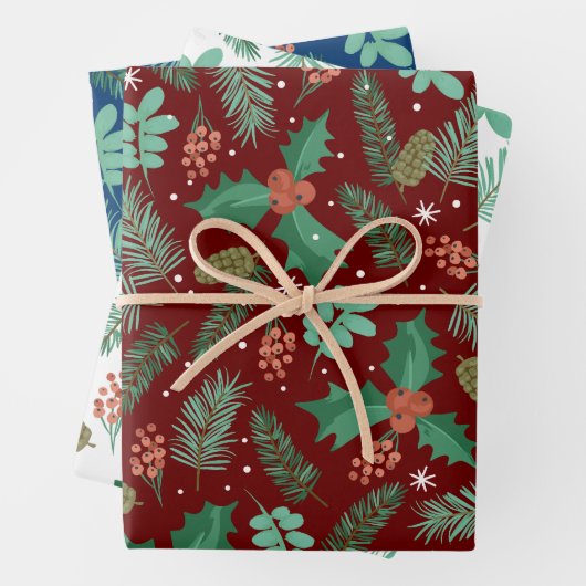 Weihnachtslieder und Kiefernhäute Geschenkpapier Set (Beispiel)