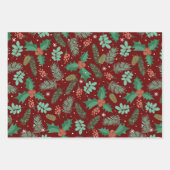 Weihnachtslieder und Kiefernhäute Geschenkpapier Set (Vorderseite)