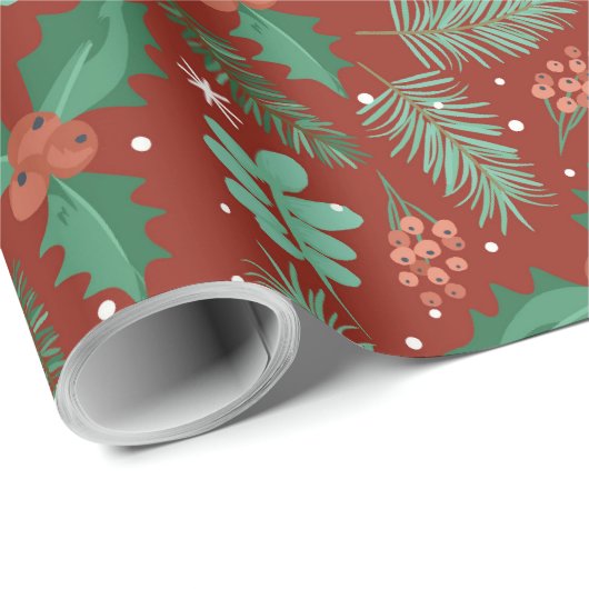 Weihnachtslieder und Pinecones nahtlos Muster Geschenkpapier (Rolleneckpunkt)