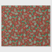 Weihnachtslieder und Pinecones nahtlos Muster Geschenkpapier (Flach)