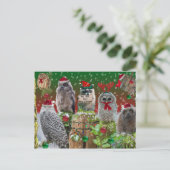 Weihnachtslieder und Raccoon Feiertagspostkarte (Stehend Vorderseite)