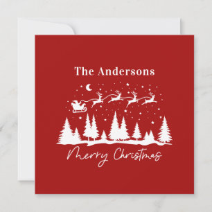 Weihnachtslieder und RentierSchlitten Feiertagskarte