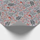 Weihnachtslieder und Vögel Geschenkpapier (Ecke)