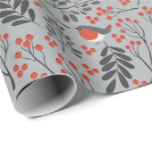 Weihnachtslieder und Vögel Geschenkpapier (Rolleneckpunkt)