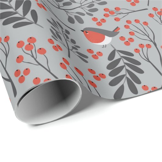 Weihnachtslieder und Vögel Geschenkpapier (Rolleneckpunkt)