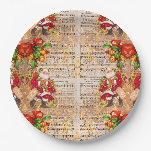 Weihnachtslieder und Weihnachten Pappteller (Vorderseite)